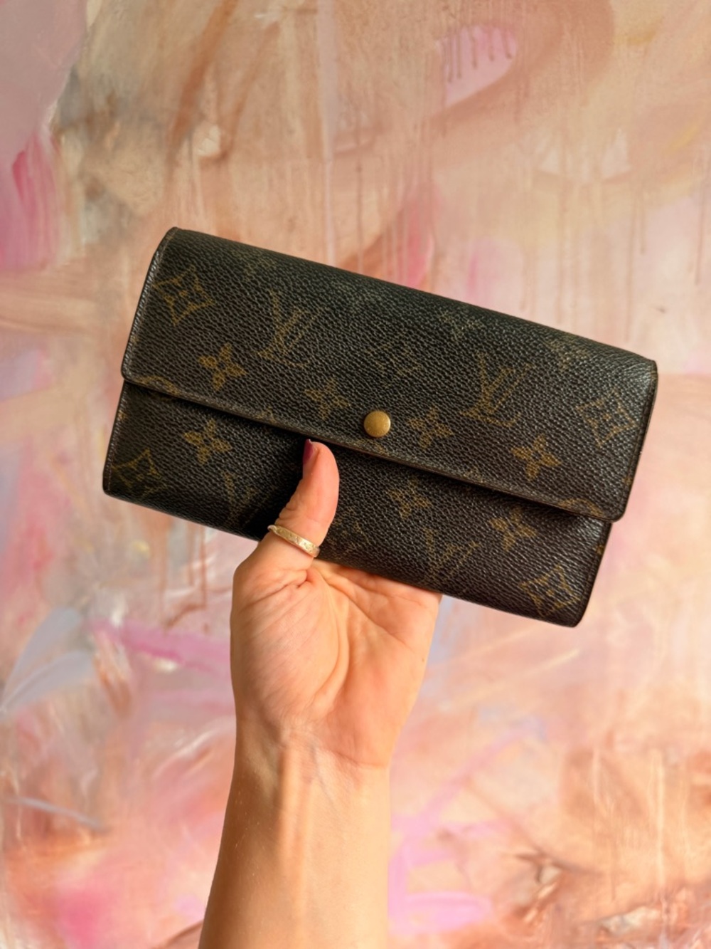 Louis Vuitton Monogram Envelope Wallet in Dark Brown